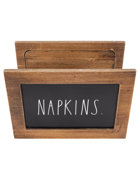 Rae Dunn “Napkins” Dark Wooden Rustic Napkin Holder