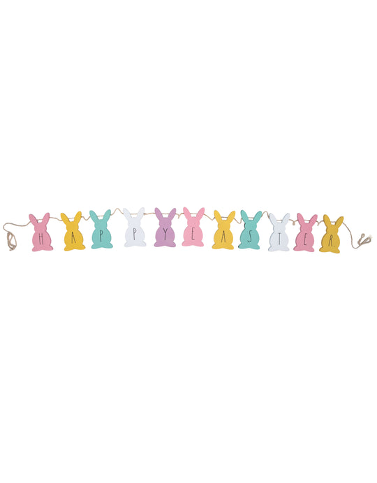 Rae Dunn “Happy Easter” Colorful Bunnies Easter Garland