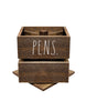 Load image into Gallery viewer, Rae Dunn “Pens, Pencils” 4 Sections Rotating Organizer
