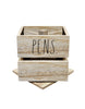 Load image into Gallery viewer, Rae Dunn “Pens” Wooden 4 Sections Rotating Pencil Holder
