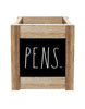 Rae Dunn “Pens” Wooden Squared Pen / Pencil Holder