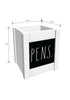 Load image into Gallery viewer, Rae Dunn “Pens” White Wooden Squared Pen / Pencil Holder
