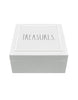 Load image into Gallery viewer, Rae Dunn &quot;Treasures&quot; White Wooden Storage Décor Box
