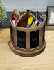 Load image into Gallery viewer, Rae Dunn “Pens” 4 Sections Dark Wooden Rotating Organizer
