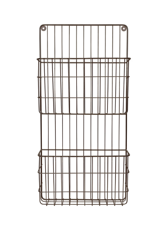 2 Tiers Wall Mounting Bronze File Organizer