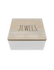 Rae Dunn “Jewels” White Square Jewelry Box with Wooden Lid