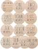 Load image into Gallery viewer, Rae Dunn 12 Baby&#39;s Month Wooden Milestone Plaques
