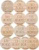Rae Dunn 12 Baby's Month Light Wood Milestone Plaques