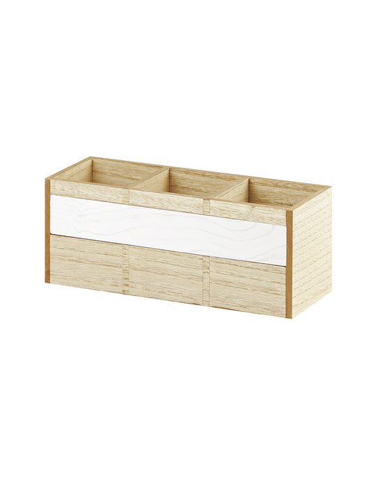 Becki Owens 3 Sections Light Wooden Desk Organizer