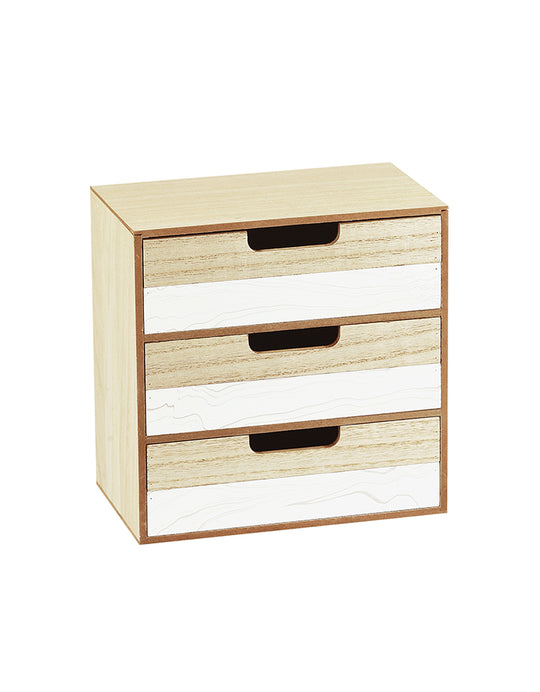 Becki Owens Three Drawers Light Wooden Desk Organizer