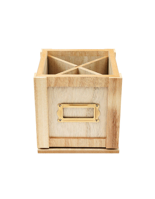 Becki Owens Wooden 4 Compartments Rotating Organizer