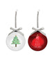 Rae Dunn “Joy, Love” Set 2 Christmas Tree Glass Ornaments