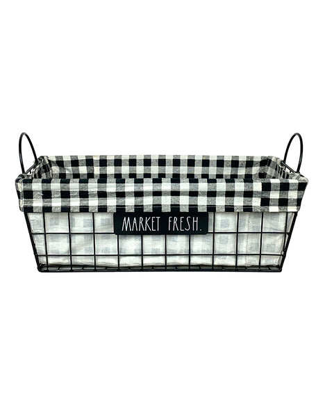 Rae Dunn Metal Lined Kitchen/Pantry Basket - Market Fresh