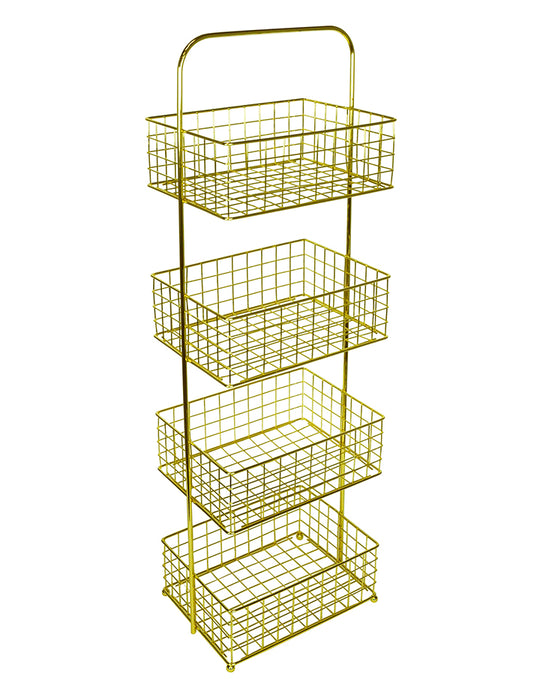 4-Tiers Gold Colored Wire Storage Caddy