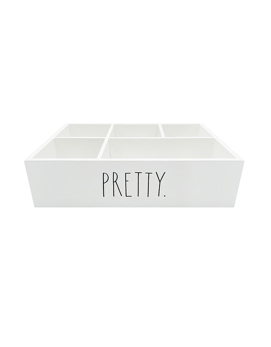 Rae Dunn "Pretty" 5-Sections Cosmetics and Makeup Organizer