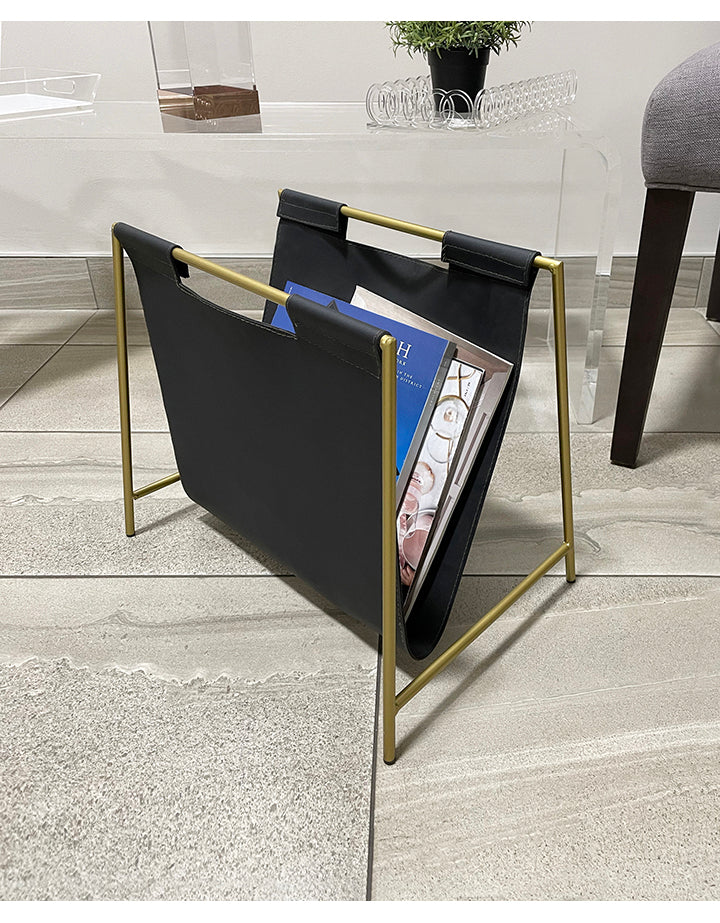 Designstyles Wall-Mounted Magazine Rack - Wood & Metal, 2 Storage Slots, Label Holders, Space Saving Organizer - View #9