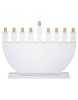 Load image into Gallery viewer, Clear Acrylic Menorah with Gold 30 MM Candle Holders

