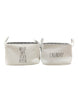 Load image into Gallery viewer, Rae Dunn &quot;Laundry &quot; Set of 2 White Fabric Cube Bins
