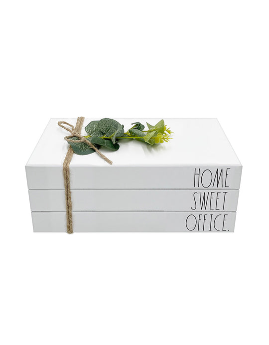 Rae Dunn "Home Sweet Office" Wooden Fake Decor Books