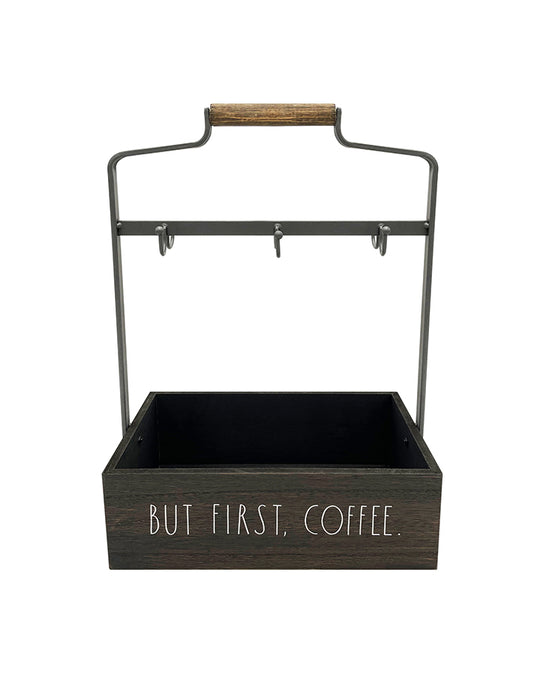 Rae Dunn “But First, Coffee” Wooden Coffee Mug Holder Stand