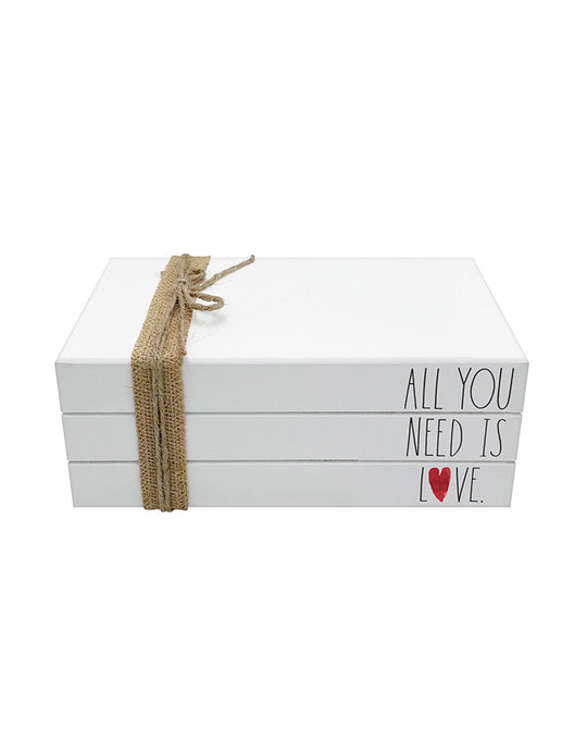 Rae Dunn “All You Need is Love” Wooden Fake Decor Books