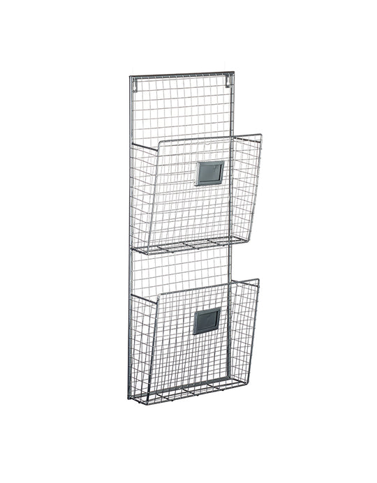 2 Tiers Wall Mounting Paper Holder and File Organizer