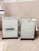 Load image into Gallery viewer, “Self-Service Laundry” Set of 2 Grey Rolling Laundry Hampers
