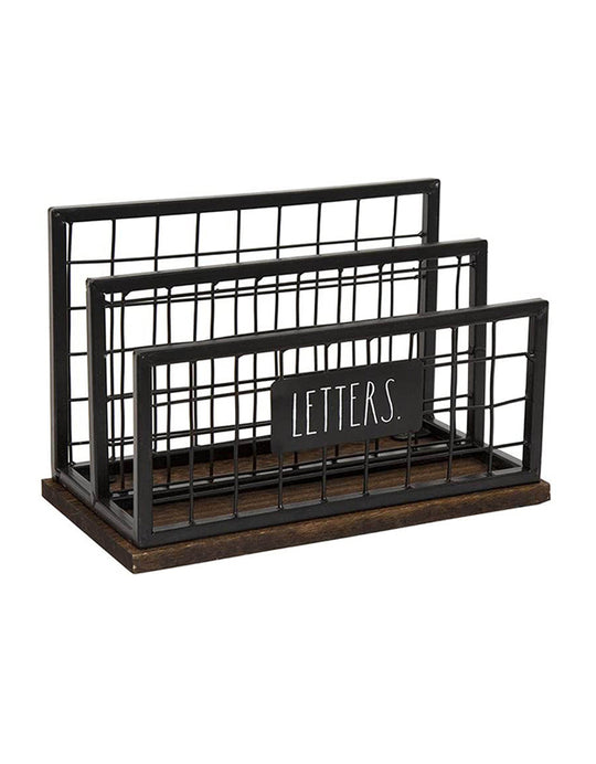 Rae Dunn "Letters" 3 Sections Wired Letter-Paper Organizer