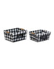 Load image into Gallery viewer, Rae Dunn &quot;Cheer&quot; Set 2 Black-White Checkered Metal Basket
