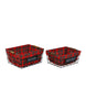 Load image into Gallery viewer, Rae Dunn &quot;Merry &amp; Bright&quot; Red Checkered Lined Black Baskets
