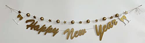 Willow & Riley Gold Color Decorative “Happy New Year” Garland