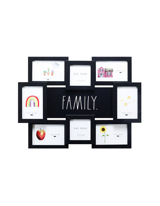Rae Dunn "Family" Wall Hanging 8 Pictures Collage Frame