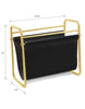 Load image into Gallery viewer, Gold-Colored Metal and Faux Leather Magazine Holder
