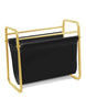 Gold-Colored Metal and Faux Leather Magazine Holder