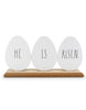Rae Dunn “He is Risen” Sign in Wooden Easter Eggs Decoration