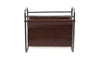 Free Standing Metal Frame Brown Faux Leather Magazine Holder