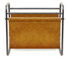 Free Standing Metal Camel Brown Faux Leather Magazine Holder
