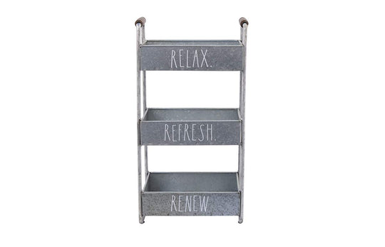 Rae Dunn “Relax” Galvanized Metal 3 Tier Caddy Organizer