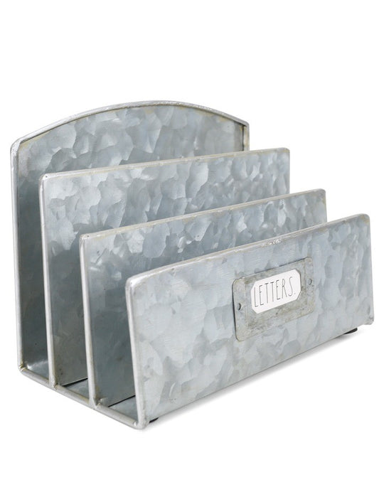 Rae Dunn 4 Sections Vintage Galvanized Desk Letter Holder