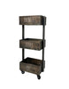 Rae Dunn 3-Tiers Wooden Storage Caddy with Wheels