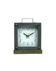 Load image into Gallery viewer, Rae Dunn Metal and Wooden-Base Squared Mantel Clock
