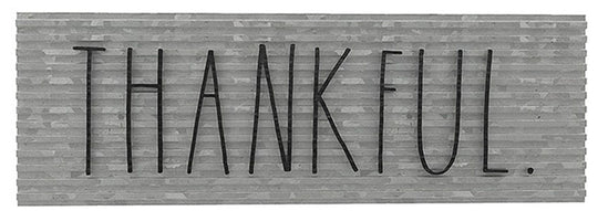 Rae Dunn “Thankful” Galvanized Corrugated Metal Vintage Sign