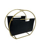 Becki Owens Gold-Colored Metal and Leather Magazine Holder