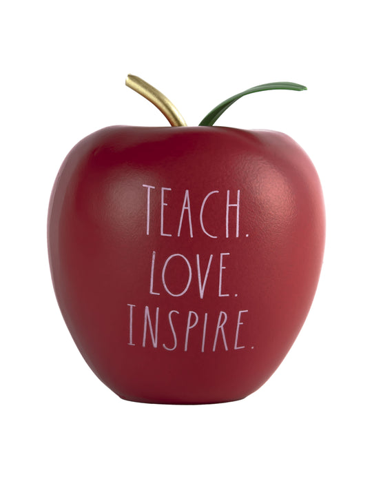Rae Dunn "Teach, Love, Inspire" Set 2 Resin Desktop Apples