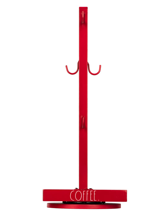 Rae Dunn “Coffee” 6 Hooks Spinning Red Coffee Cup Holder