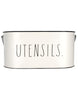Load image into Gallery viewer, Rae Dunn “Utensils” 4 Section Metal White Utensil Caddy
