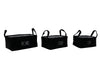 Load image into Gallery viewer, Rae Dunn &quot;Stuff, Home” Set of 3 Black Fabric Storage Bins
