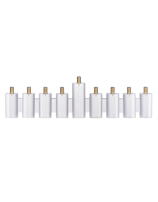 Acrylic Menorah with Gold Hardware 30 MM Candle Holders