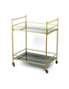2-Tiers Black and Gold Rectangle Bar Cart