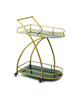2-Tiers Black and Gold Oval Bar Cart